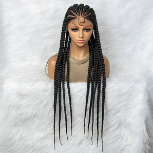 Anytime Full Lace Braided Wigs 36 inches Synthetic Lace Front Wig Braided Wigs Braid African With Baby Hair Braids Wigs