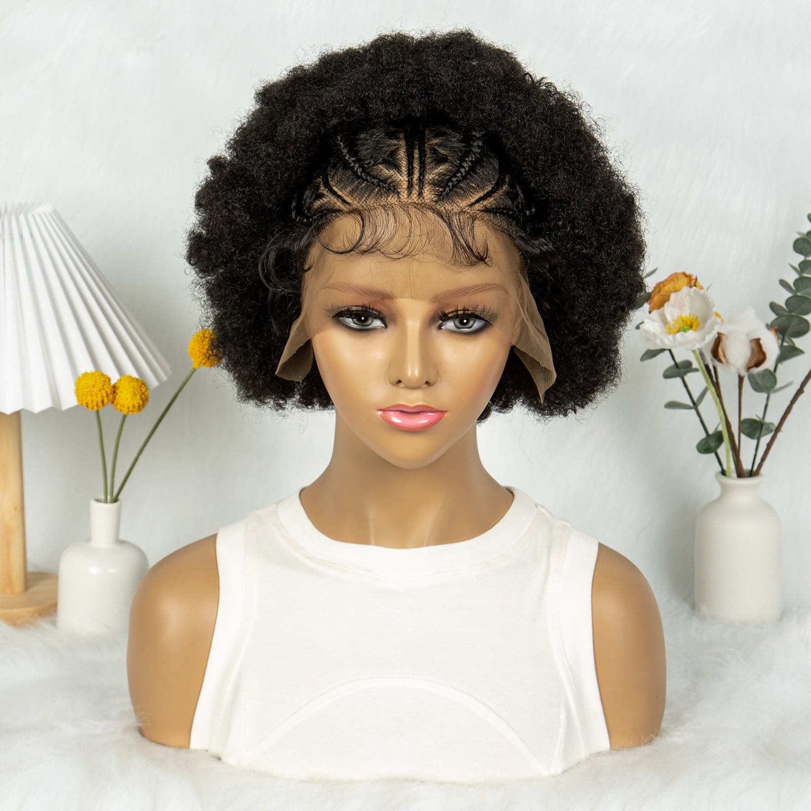 Anytime Synthetic Afro Curly Braided Wigs 13x6  8