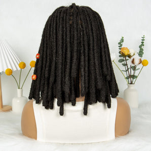 Anytime Dreadlocks Cornrow Braided Wigs Short Locs Full Lace Wig Dreadlock Box wigs with Baby Hair for Africa Women