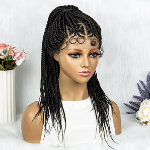 Anytime 26 Inch High Ponytail Braided Wigs Synthetic Lace Front Braided Wig for Women