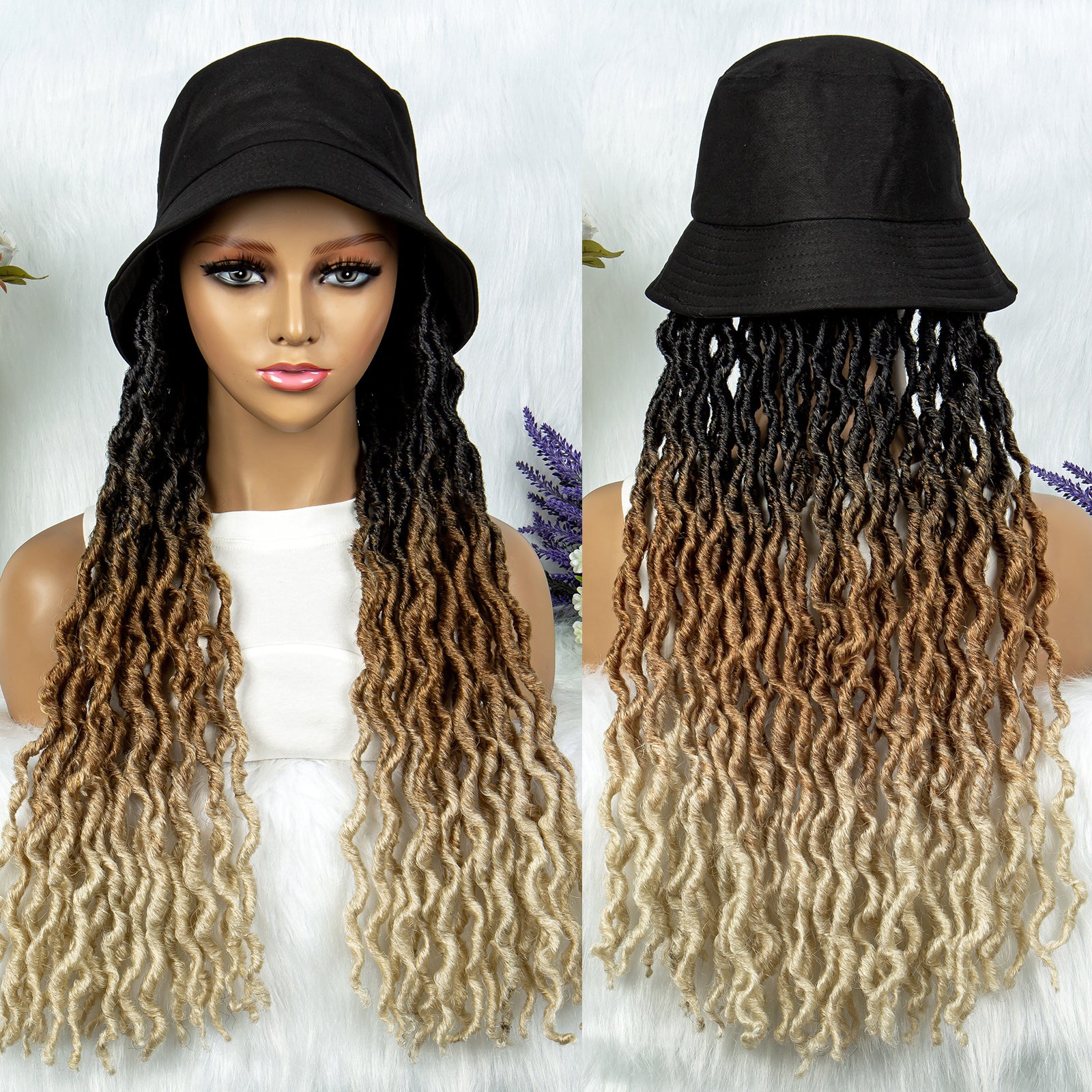 Anytime Wig Hat Braided Wig Synthetic Locs Hair Wig 20 inches