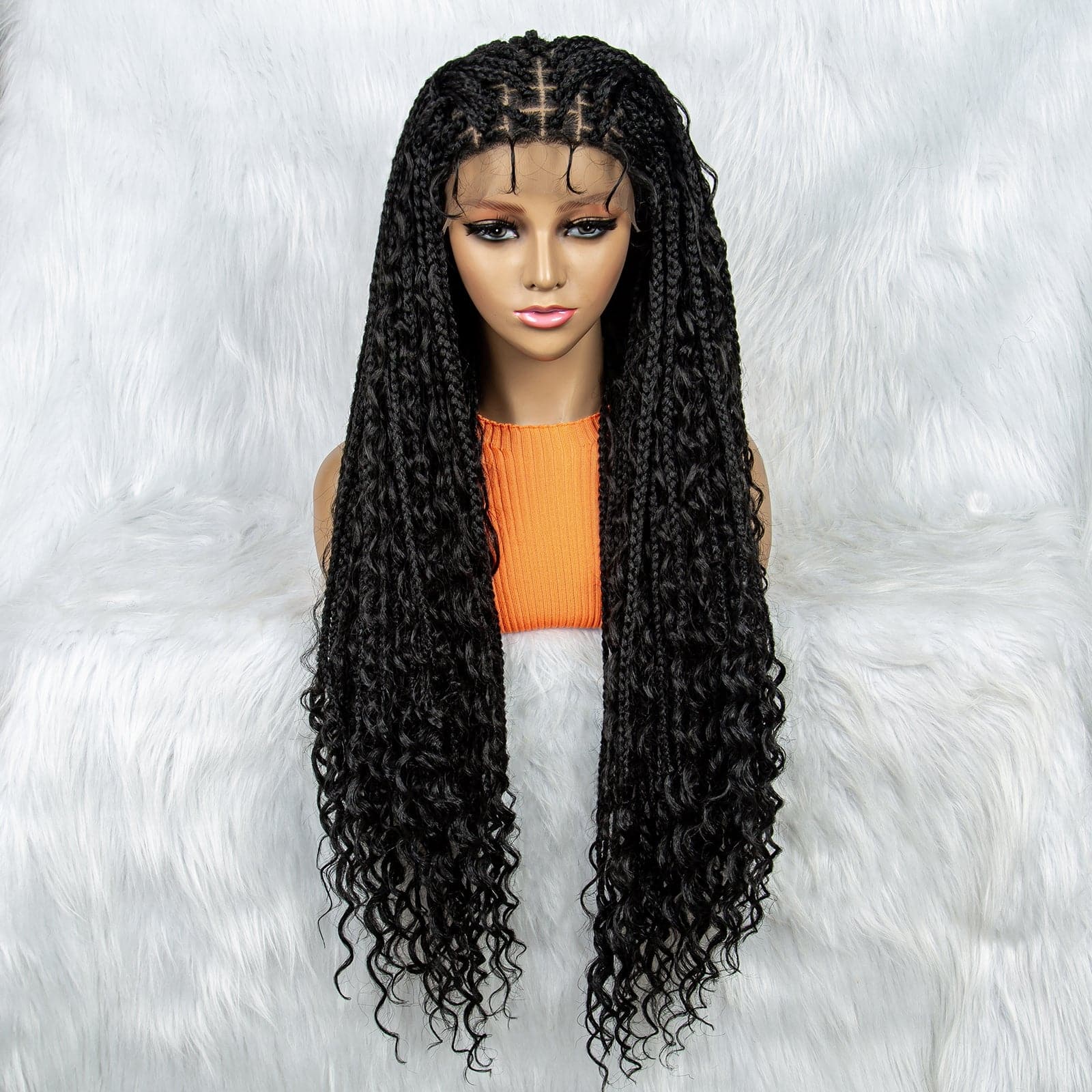 Anytime Synthetic Lace Braided Wigs Braids Lace Wigs for Black Women Box Braids Lace Wig