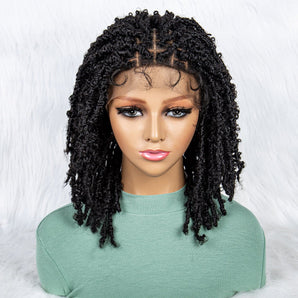 Anytime Synthetic Lace Front  Braided Wigs Dreadlocks Short Bob Knotelss Box Braided Wig