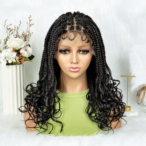 Anytime Synthetic Lace Front Braided Wig Square Knotless Box Braids Wig Short Crochet Braids Wig