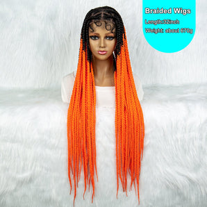 Anytime Big Knotless Synthetic Full Lace Braided Wigs 32 Inches Cornrow Box Braids Wigs