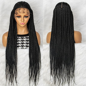 Anytime 32 Inch 13X6 Synthetic Lace Front Braided Wigs Cornrow Braided Twist Lace Braids Wig for Women