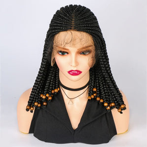 Anytime Synthetic Lace Front Braided Wigs with Beads Bob Braided Lace Wig