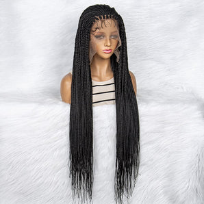 Anytime 13x6 Transparet Lace Front Handmade Synthetic Braided Wigs 36 inch Knotless Braiding Hair Wig